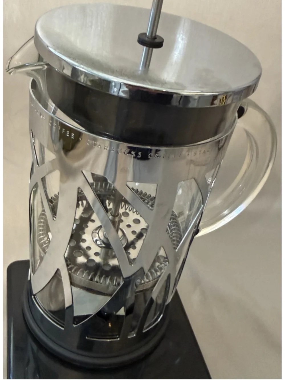 Starbucks Bodum French Press Stainless Steel Body Modern 8 Cup Pura Vida Glass
